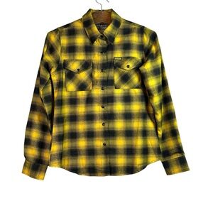 Dixxon Form and Function Black Yellow Plaid 13th Anniversary Button Down Shirt S